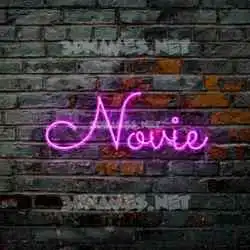 novie in Pink Neon style - 3D name wallpaper