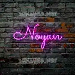 noyan in Pink Neon style - 3D name wallpaper