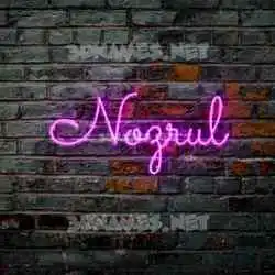 nozrul in Pink Neon style - 3D name wallpaper