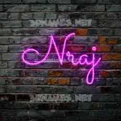 nraj in Pink Neon style - 3D name wallpaper