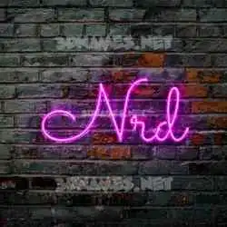 nrd in Pink Neon style - 3D name wallpaper