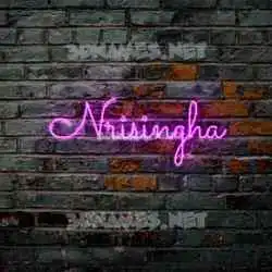 nrisingha in Pink Neon style - 3D name wallpaper