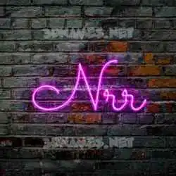 nrr in Pink Neon style - 3D name wallpaper