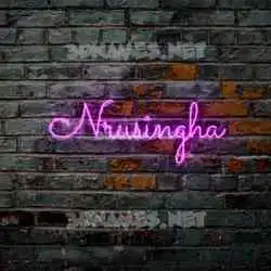nrusingha in Pink Neon style - 3D name wallpaper