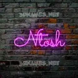 ntosh in Pink Neon style - 3D name wallpaper