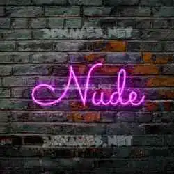 nude in Pink Neon style - 3D name wallpaper