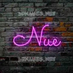 nue in Pink Neon style - 3D name wallpaper