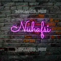 nuhafsi in Pink Neon style - 3D name wallpaper