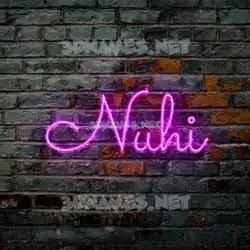 nuhi in Pink Neon style - 3D name wallpaper