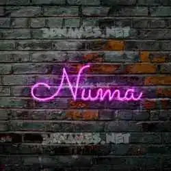 numa in Pink Neon style - 3D name wallpaper