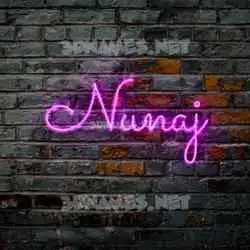 nunaj in Pink Neon style - 3D name wallpaper