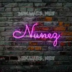 nunez in Pink Neon style - 3D name wallpaper