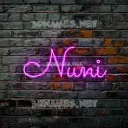 nuni in Pink Neon style - 3D name wallpaper