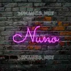 nuno in Pink Neon style - 3D name wallpaper