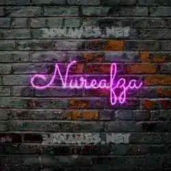nureafza in Pink Neon style - 3D name wallpaper