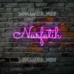 nurfatih in Pink Neon style - 3D name wallpaper