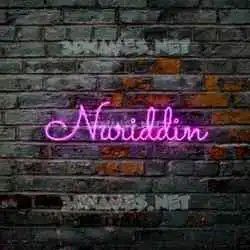 nuriddin in Pink Neon style - 3D name wallpaper