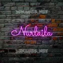 nurlaila in Pink Neon style - 3D name wallpaper