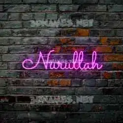nurullah in Pink Neon style - 3D name wallpaper