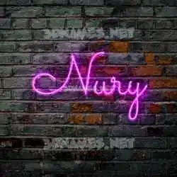 nury in Pink Neon style - 3D name wallpaper