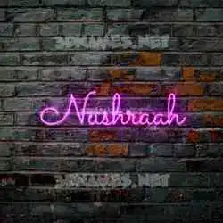 nushraah in Pink Neon style - 3D name wallpaper