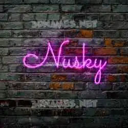 nusky in Pink Neon style - 3D name wallpaper