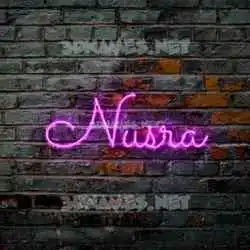 nusra in Pink Neon style - 3D name wallpaper
