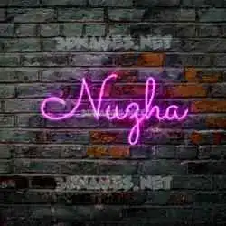 nuzha in Pink Neon style - 3D name wallpaper