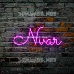 nvar in Pink Neon style - 3D name wallpaper