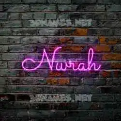 nwrah in Pink Neon style - 3D name wallpaper
