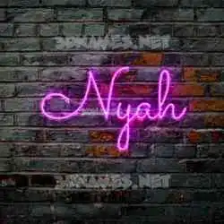 nyah in Pink Neon style - 3D name wallpaper