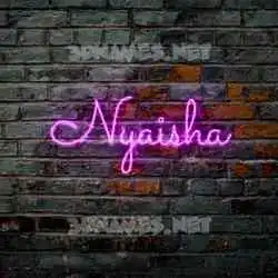 nyaisha in Pink Neon style - 3D name wallpaper