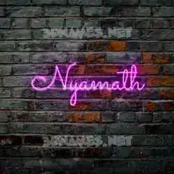 nyamath in Pink Neon style - 3D name wallpaper