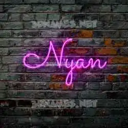 nyan in Pink Neon style - 3D name wallpaper