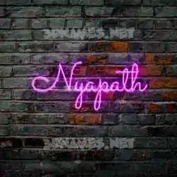 nyapath in Pink Neon style - 3D name wallpaper