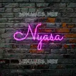 nyasa in Pink Neon style - 3D name wallpaper