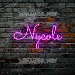 nycole in Pink Neon style - 3D name wallpaper