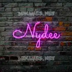 nydee in Pink Neon style - 3D name wallpaper