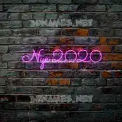 nye 2020 in Pink Neon style - 3D name wallpaper