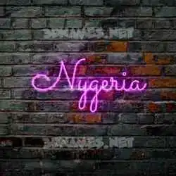 nygeria in Pink Neon style - 3D name wallpaper