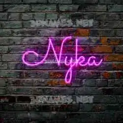 nyka in Pink Neon style - 3D name wallpaper