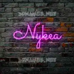 nykea in Pink Neon style - 3D name wallpaper