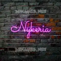 nykeria in Pink Neon style - 3D name wallpaper