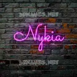 nykia in Pink Neon style - 3D name wallpaper