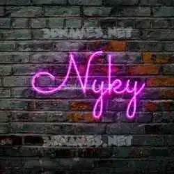 nyky in Pink Neon style - 3D name wallpaper