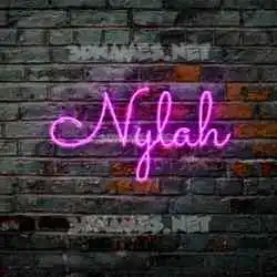 nylah in Pink Neon style - 3D name wallpaper