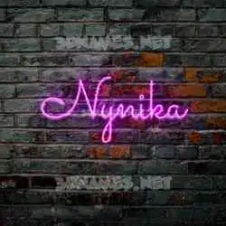 nynika in Pink Neon style - 3D name wallpaper