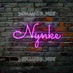 nynke in Pink Neon style - 3D name wallpaper