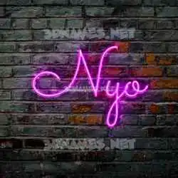 nyo in Pink Neon style - 3D name wallpaper