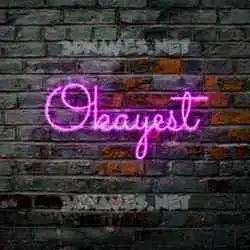 okayest in Pink Neon style - 3D name wallpaper